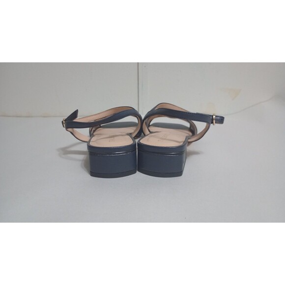Talbot's Viv Strappy Nappa Block Heel Sandal Sz 6M Indigo Blue Preppy Wedding - Picture 3 of 6